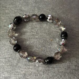 3/$15 Elegant Black and Silver Sparkling Beaded Bracelet